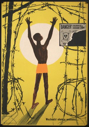 a poster of a man standing on a branch