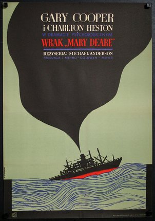 a movie poster of a ship on the water