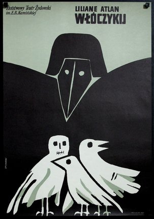 a poster with a crow and birds