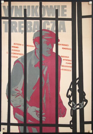 a poster of a man behind bars