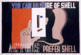 a poster with a hand and a face