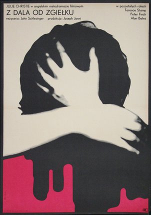 a poster of a person covering their face