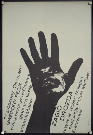 a poster with a hand and text