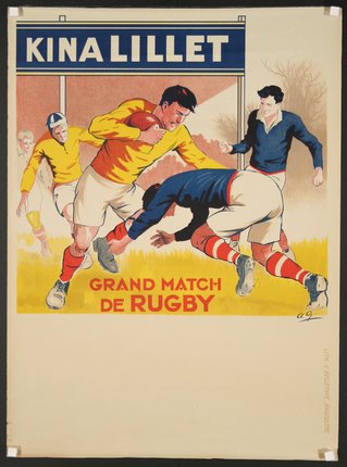 a poster of a rugby match