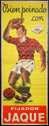 a poster of a man wearing a checkered shirt and shorts