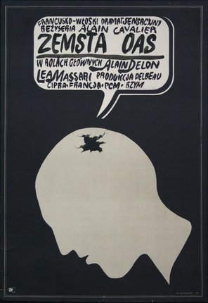 a poster with a head silhouette