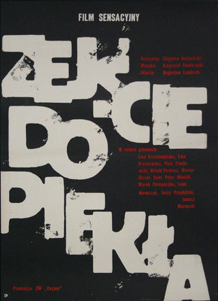 a black and white poster with white text