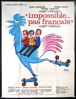 a movie poster of a blue rooster with three men riding on a blue rooster