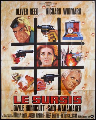 a movie poster with a group of people pointing guns