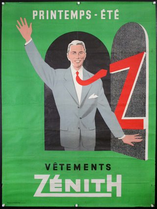 a poster of a man waving
