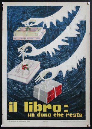 a poster with hands holding presents