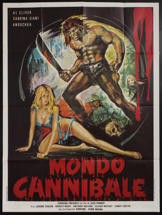 movie poster with a barbarian holding a sword and a sexy woman in tattered clothes