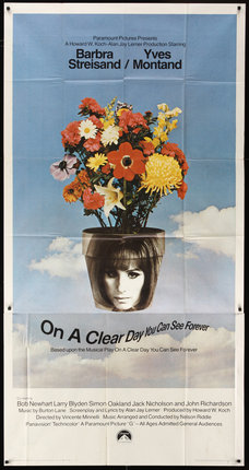 a poster of a woman with flowers in a pot