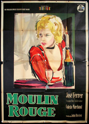 a poster of a woman with a glass of wine