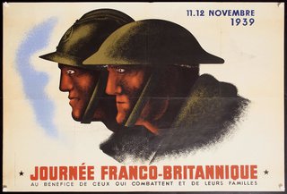 a poster of soldiers in helmets