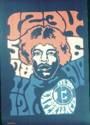 a poster with a man with a large afro
