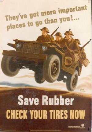 a poster with soldiers riding on a jeep