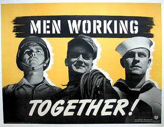 a poster of men working together