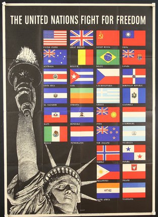 a poster with many different flags