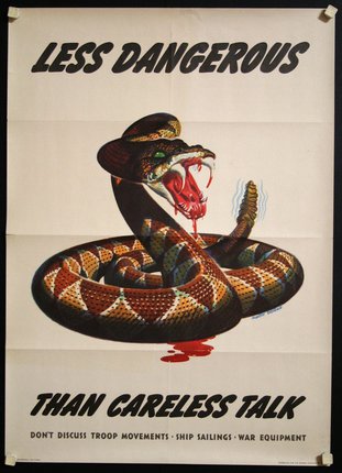 a poster with a snake eating a bloody snake