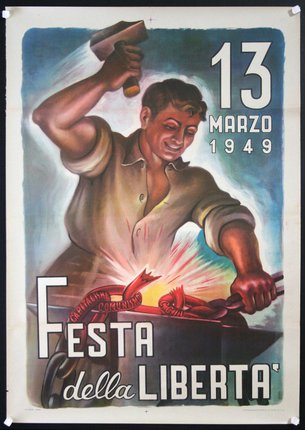 a poster of a man with a hammer