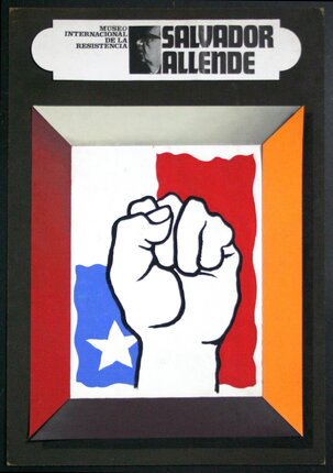 a hand drawn fist in a frame