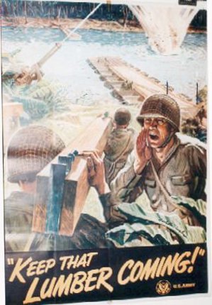 a poster of soldiers carrying a wooden box