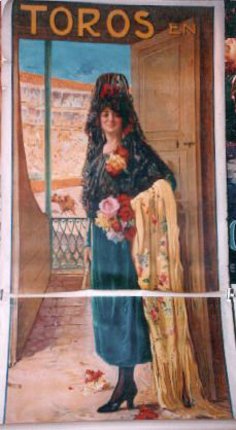 a woman holding flowers and a scarf