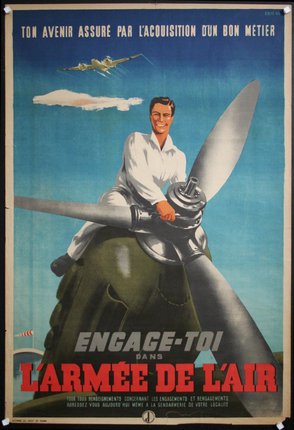 a poster of a man on a propeller