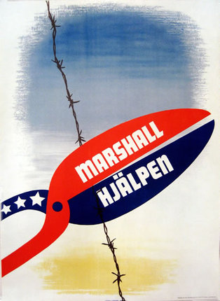 a poster with a pair of scissors attached to a barbed wire