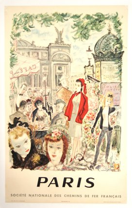 a poster of a woman in a city