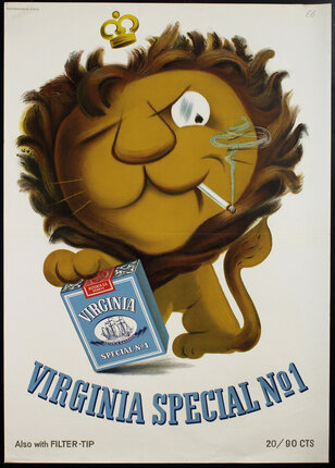 a lion smoking a cigarette