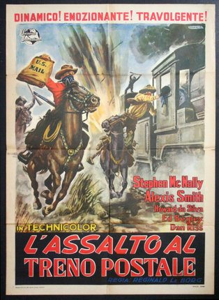 a movie poster with a man riding horses