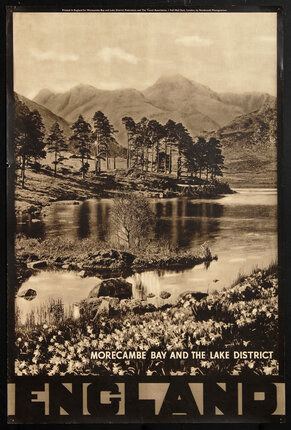sepia-tone photo of a lake