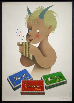 a poster of a child holding a flute