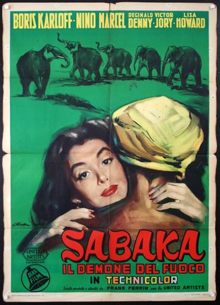 a poster of a woman and elephants
