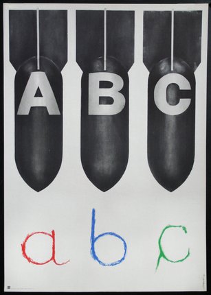 a poster with letters and numbers
