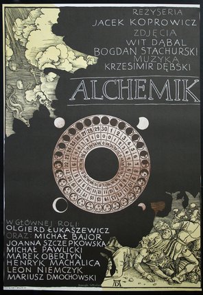 a poster with a circle and text
