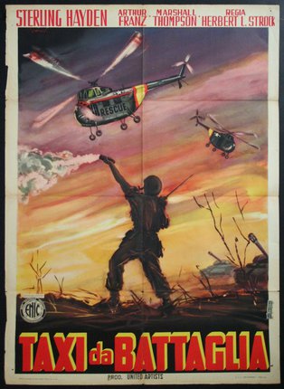 a poster of a soldier shooting a helicopter