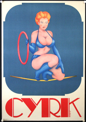 a poster of a woman in a blue garment