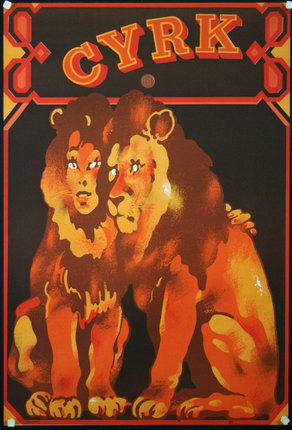 a poster of two lions