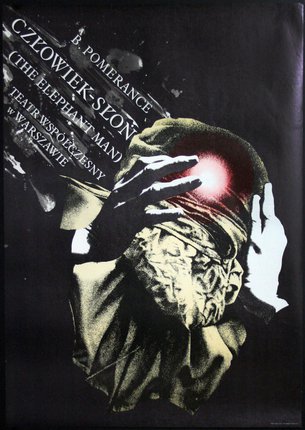 a poster of a man holding his head