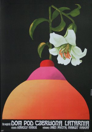 a poster of a flower in a vase