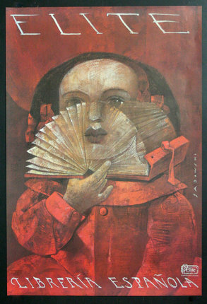 a painting of a person holding a fan