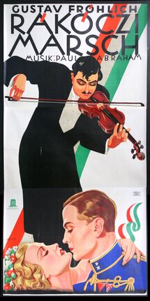 a poster of a man playing a violin