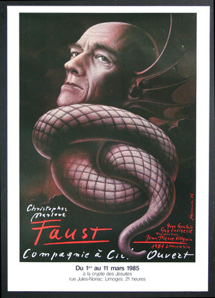 a poster of a man with a snake