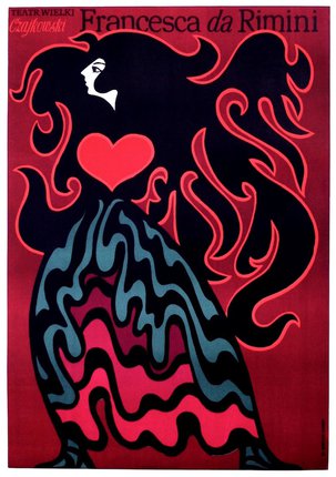 a poster of a woman with a heart