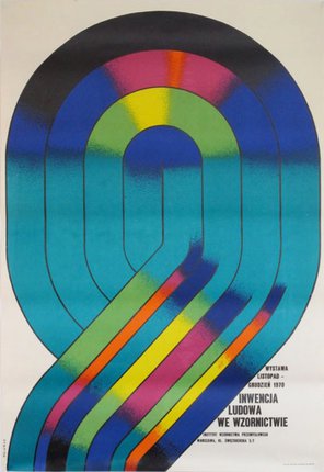 a poster with colorful lines