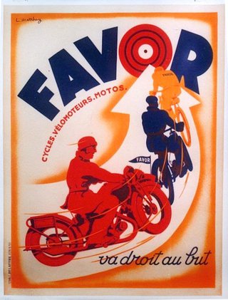 a poster with two men riding motorcycles