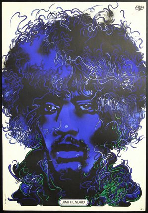 a poster of a man with curly hair